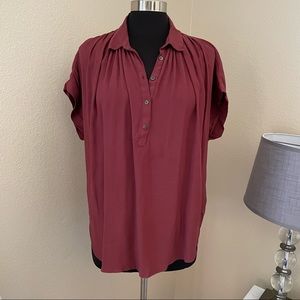 MADEWELL Central Drapey Popover Top Shirt